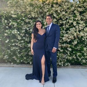 Bridesmaid dress, navy blue, size small